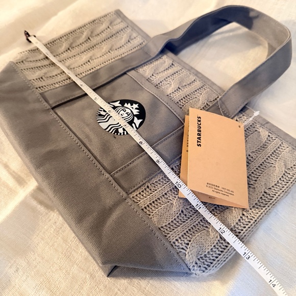 Starbucks Gray Cable Knit Canvas Tote Bag - Taiwan Exclusive Edition NWT - Picture 9 of 12